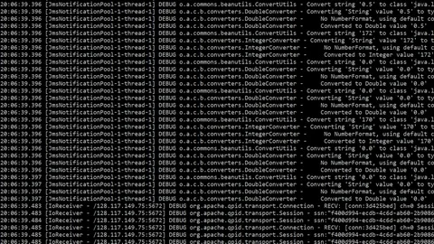 Computer code scrolling across hackers monitor Stock Footage 103979444