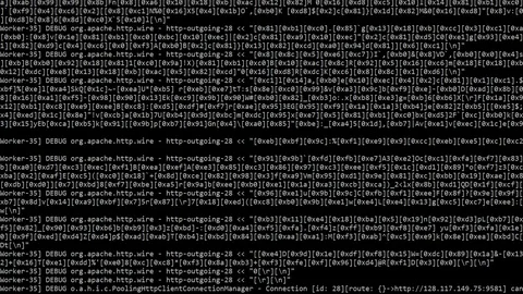 Computer code scrolling across hackers monitor Stock Footage 103979822