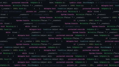 Computer Code Scrolling on Black Background Stock Footage 340940260