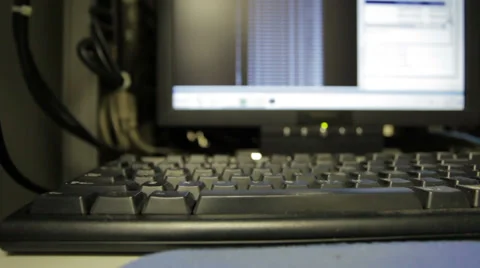 Computer code scrolling on the monitor Stock Footage 29656290