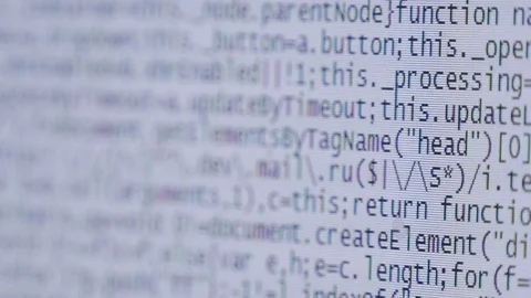 Computer Code Scrolling Through Screen Stock Footage 72379256