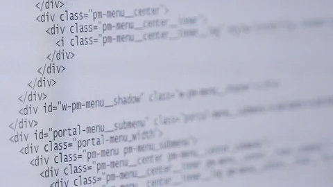 Computer Code Scrolling Through Screen Stock Footage 72379377