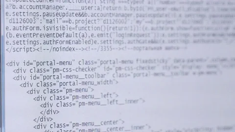 Computer Code Scrolling Through Screen Stock Footage 72379776