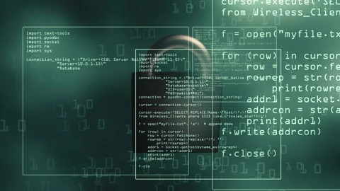 Computer code on security network Stock Footage 302293807