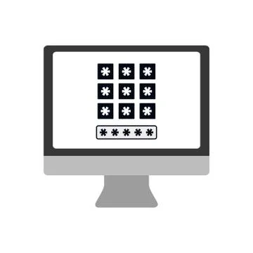 Computer code security system icon. Vector graphic Stock-Illustration