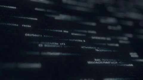 Computer code symbols on the screen. 3D rendering Stock Illustration