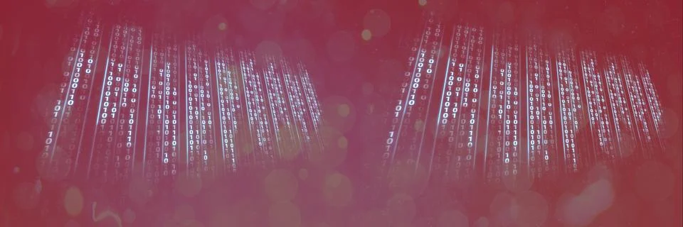 Computer codes processing over black flares background, technology and computer 스톡 사진