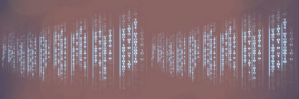 Computer codes processing over black flares background, technology and computer 스톡 사진