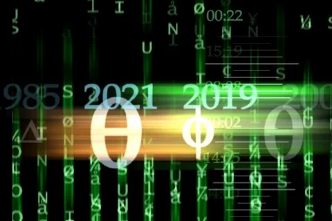 Computer coding and dating on an alpha channel Stock-Footage 97574