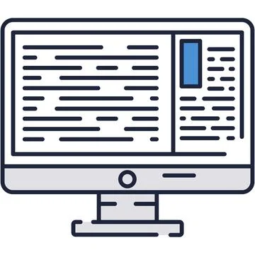 Computer coding and programming vector flat icon Stock Illustration