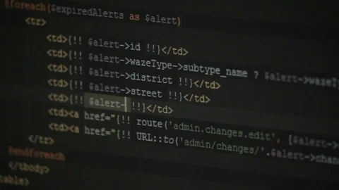 Computer Coding On Computer Screen Stock Footage 79510677