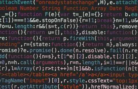 Computer coding on a screen Illustrazione stock