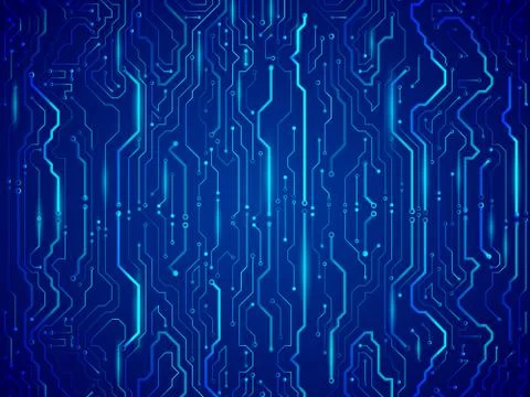 Computer communication cybernetic element. Circuit board vector illustration. Stock Illustration