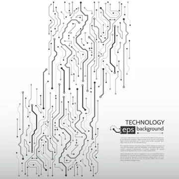 Computer communication cybernetic element. Circuit board vector illustration. Stock Illustration