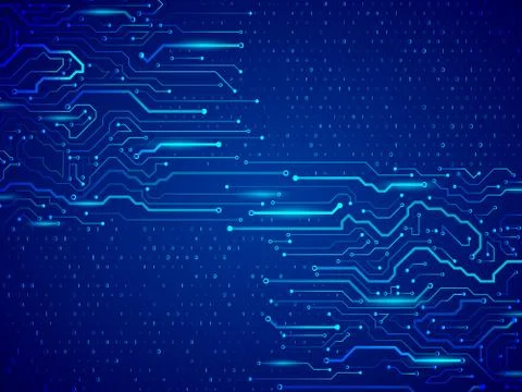 Computer communication cybernetic element. Circuit board vector illustration Stock Illustration