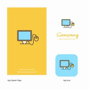 Computer  Company Logo App Icon and Splash Page Design. Creative Business App Stock Illustration