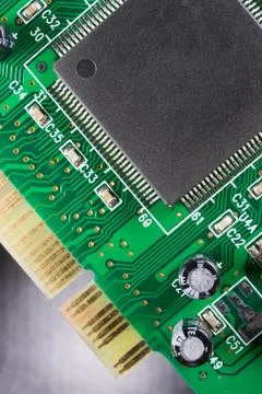 Computer component circuit board memory processor networking card Stock Photos