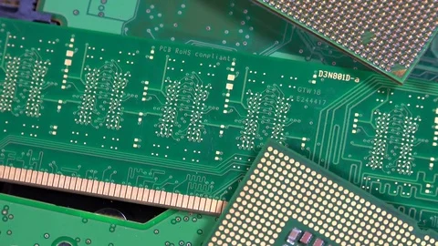 Computer component hard drive processor and ram memory Stock Footage 73562403