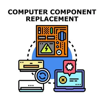 Computer component replacement and repair service concept イラスト素材