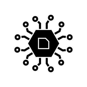 Computer components black glyph icon Stock Illustration