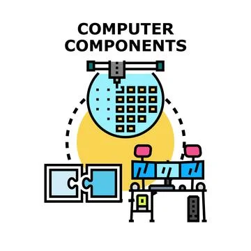 Computer components manufacturing and engineering concept 库存插图