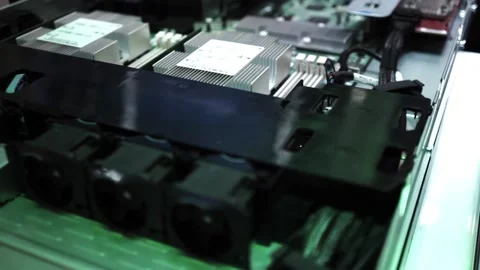 Computer components, technology and booth at business conference Stock Footage 137498185