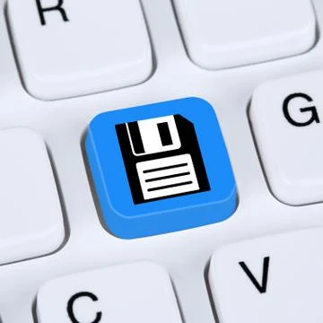 Computer concept save data on hard disk Foto stock