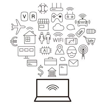 Computer connect life in your future vector illustration Stock Illustration