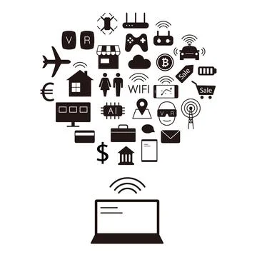 Computer connect life in your future vector illustration Stock-Illustration