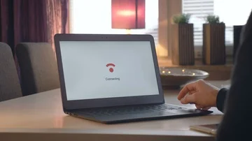 Computer connecting to WiFi Stock Footage 85851620