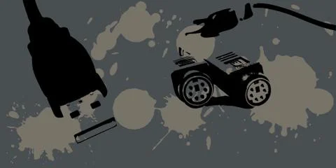 Computer connection cables -  USB Connector on splats Stock Illustration