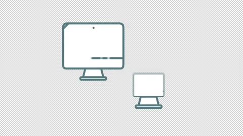 Computer Connection line icon on the Alpha Channel Stock Footage 136303358