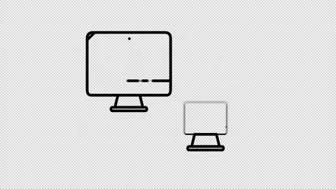 Computer Connection line icon on the Alpha Channel Stock Footage 138119701