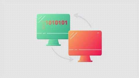 Computer Connection line icon on the Alpha Channel Stock Footage 240680639