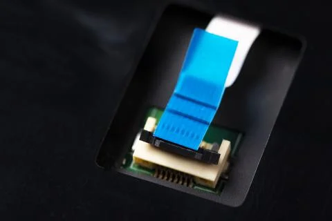 Computer connector and cable on the processor electronic board. 写真素材