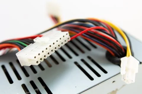 Computer connector from power supply Stock Photos