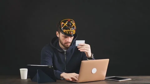 Computer connoisseur hacking laptop system Stock Footage 123473665