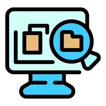 Computer content filter icon vector flat Stock Illustration