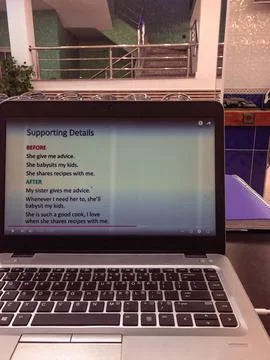 Computer with continuing education for success Stock Photos