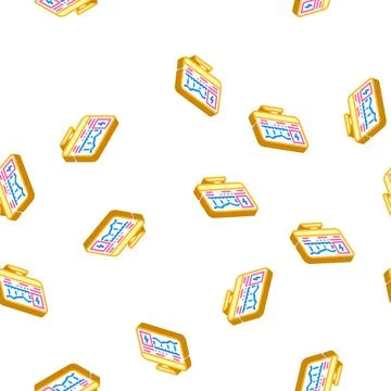 Computer control of electricity consumption isometric icon seamless pattern Stock Illustration