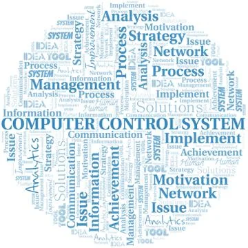 Computer Control System typography vector word cloud. 스톡 일러스트