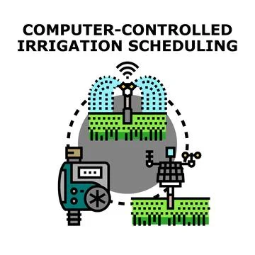 Computer controlled irrigation scheduling for smart agriculture 库存插图