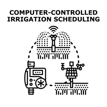 Computer controlled irrigation scheduling for smart agriculture Stock-Illustration