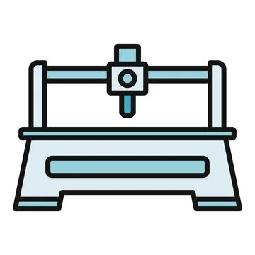 Computer controlled manufacturing numerical control engraving machine Stock Illustration