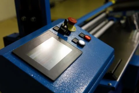 Computer controlled metal sheet bending machine Stock Photos
