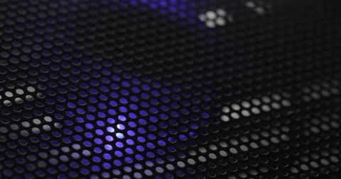 Computer cooler with blue LED light. Fan inside the computer Stock Footage 144831915