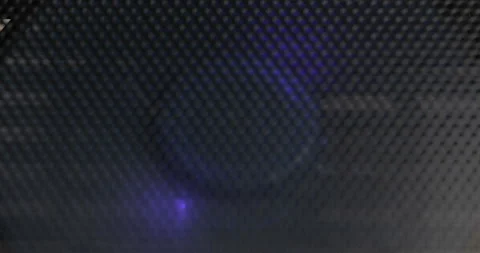 Computer cooler with blue LED light. Fan inside the computer Stock Footage 145178879