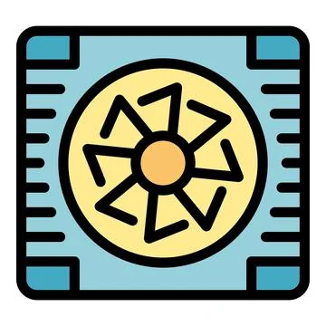 Computer cooler cooling down cpu with heatsink Stock Illustration