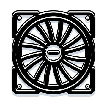 Computer cooler fan icon for hardware technology Stock Illustration