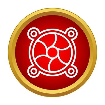 Computer cooler fan icon representing technology and ventilation 库存插图